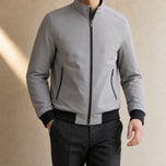 Verge Stand-Collar Bomber Jacket in Charcoal