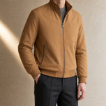 Verge Stand-Collar Bomber Jacket in Khaki