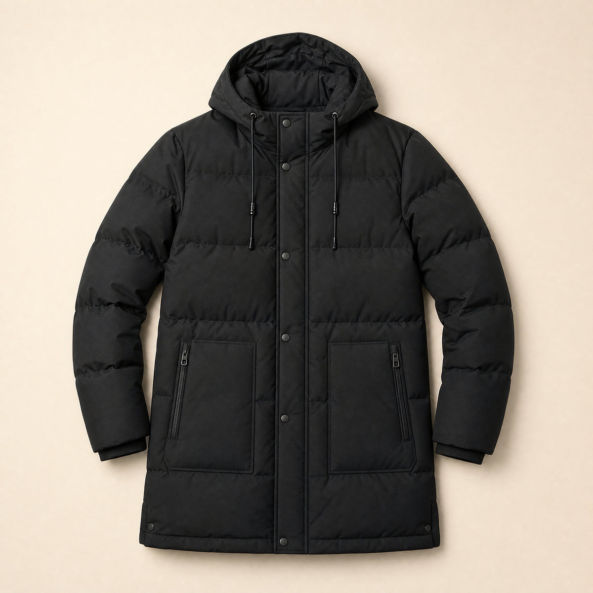 Watershed Mid-Length Puffer Jacket in Black