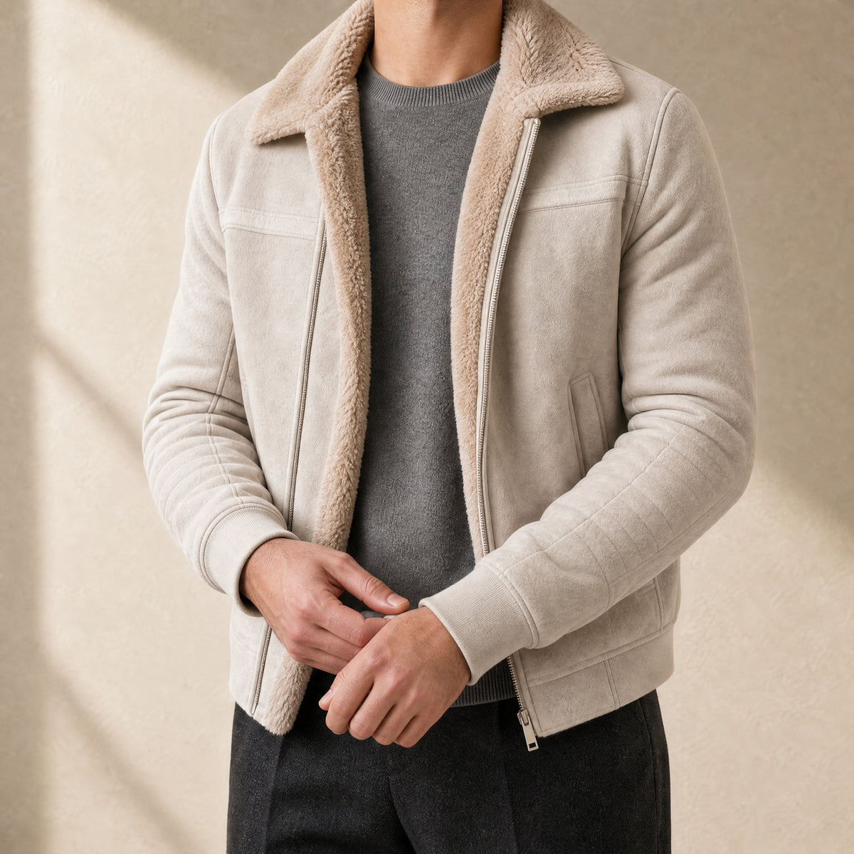 Whirl Sherpa Zip Jacket in Apricot