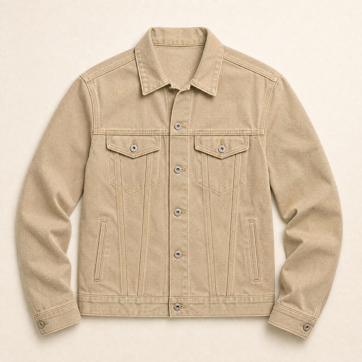 Wick Classic Denim Jacket in Khaki
