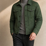 Willow Cotton Trucker Jacket in Army Green