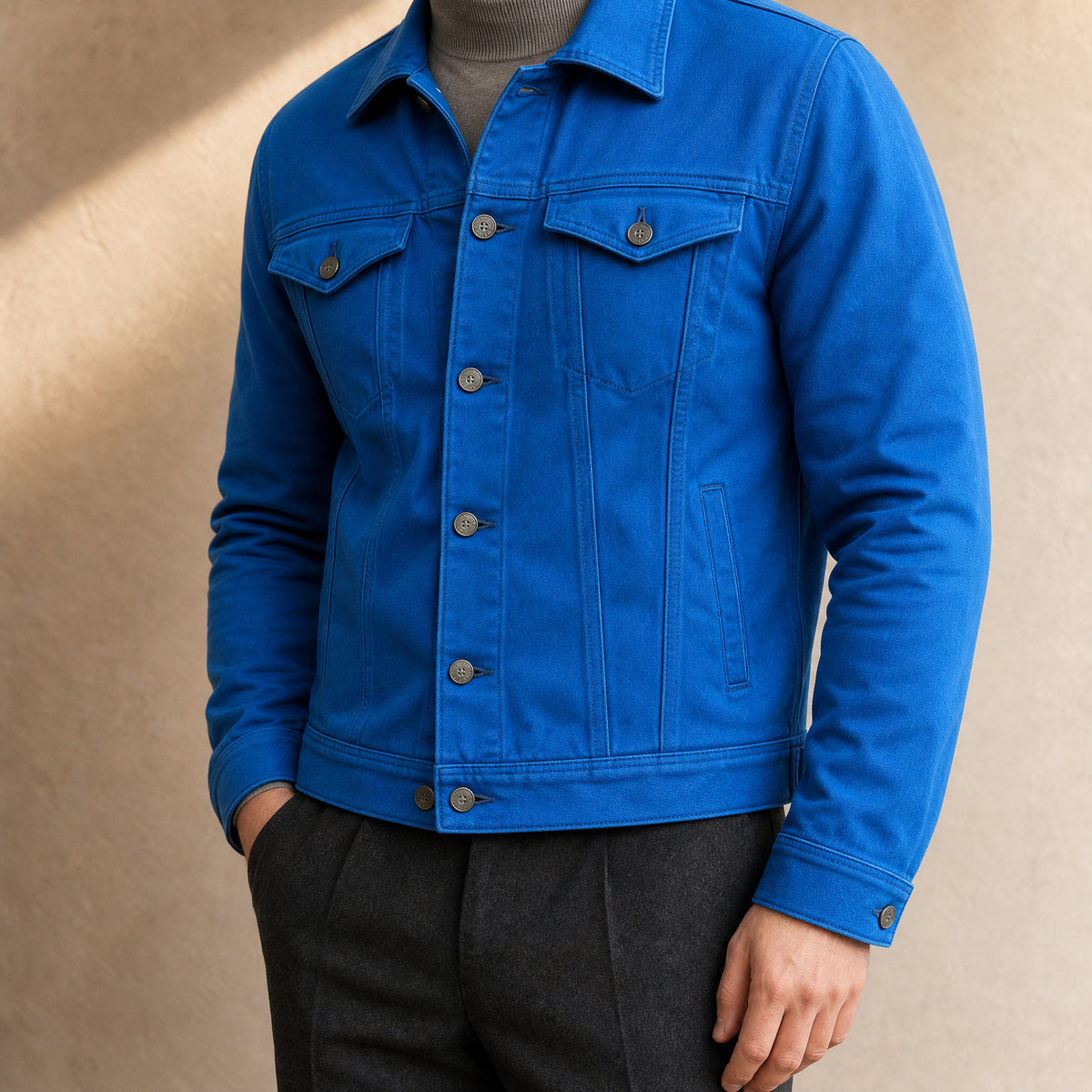 Willow Cotton Trucker Jacket in Blue