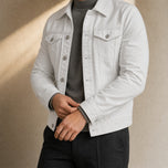 Willow Cotton Trucker Jacket in White
