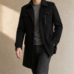 Wintergreen Wool-Blend Overcoat in Black