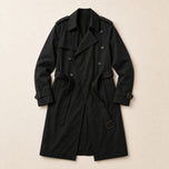 Wold Long Trench Coat in Black