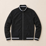 Woodland Zip Bomber Jacket in Black