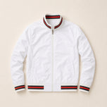 Woodland Zip Bomber Jacket in White