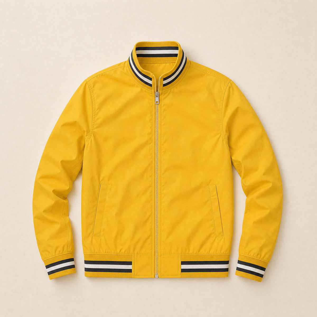 Woodland Zip Bomber Jacket in Yellow