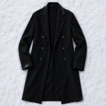 Wychwood Long Double-Breasted Overcoat in Black