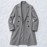 Wychwood Long Double-Breasted Overcoat in Gray