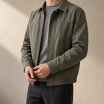 Yarrow Washed Cotton Bomber Jacket in Army Green
